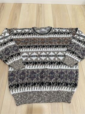 Vintage Michael Gerald Mens Knit Pullover Sweater Size XL Geometric 90s Crewneck